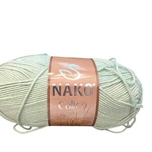 NAKO Calico Yarn Light Green Color Cotton Acrylic NEW Neutral Classic 3.5 oz‎